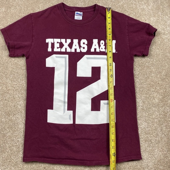Texas A&M Aggies 12th Man Maroon‎ SEC Gildan Heavy Cotton T Shirt men's Small - Picture 5 of 9